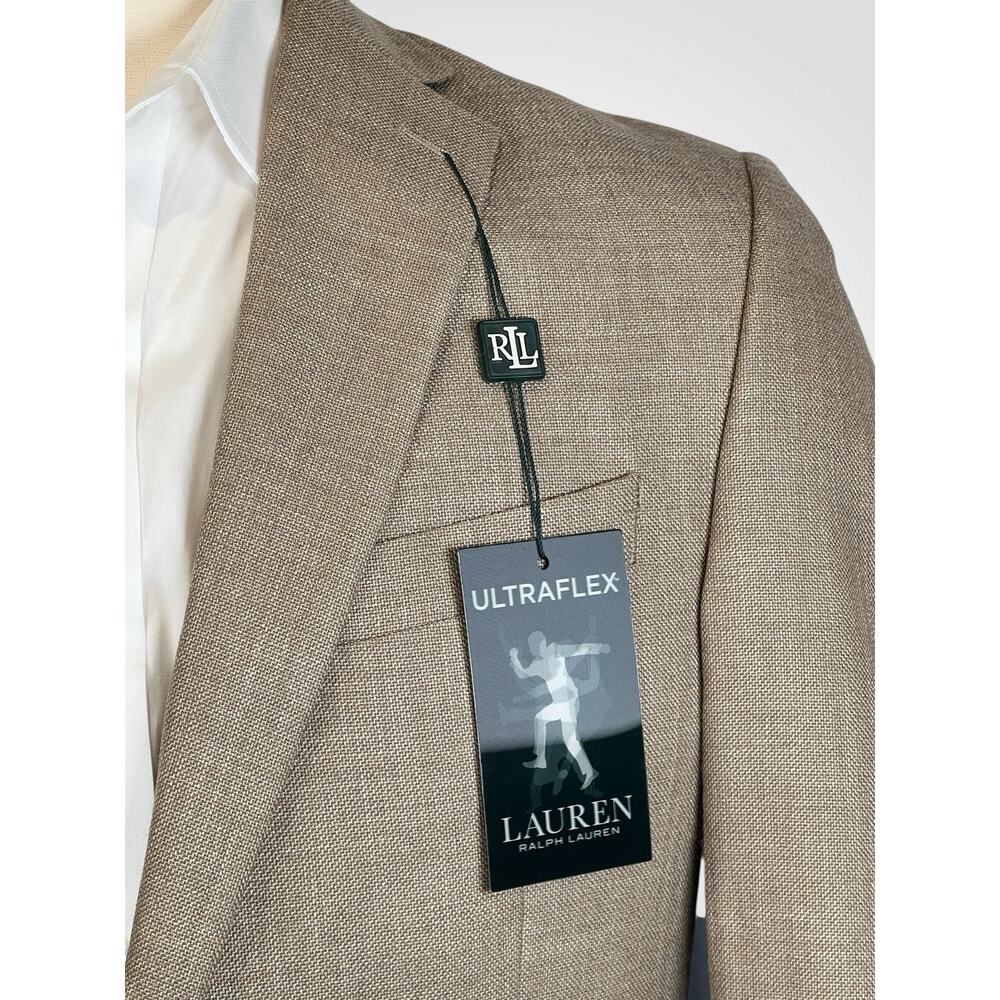 New Ralph Lauren Ultraflex 40R Golden Tan Hopsack Linen Blend Blazer Sport Coat - Picture 8 of 16